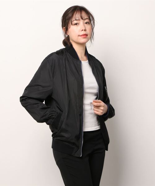 SILVER BULLET（シルバーバレット）の「『.KOM/ドットケーオーエム』リバーシブル タイガーデザイン スカジャン シンプルMA-1（スカジャン・メンズ・ブラック×カーキ/ネイビー系・M/L）」の16枚目の写真