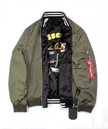 SILVER BULLET | 『.KOM/ドットケーオーエム』リバーシブル タイガーデザイン スカジャン シンプルMA-1(スカジャン)