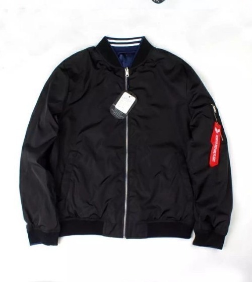 SILVER BULLET（シルバーバレット）の「『.KOM/ドットケーオーエム』リバーシブル タイガーデザイン スカジャン シンプルMA-1（スカジャン・メンズ・ブラック×カーキ/ネイビー系・M/L）」の13枚目の写真