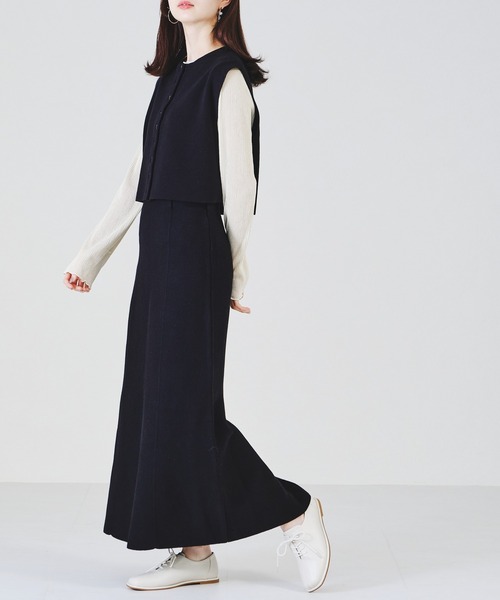 acro(アクロ)の「ハイウエスト2WAYニットタイトスカート/AC1325(スカート・レディース・ブラック/ブルー/イエロー/ベージュ・フリ-)」の7枚目の写真