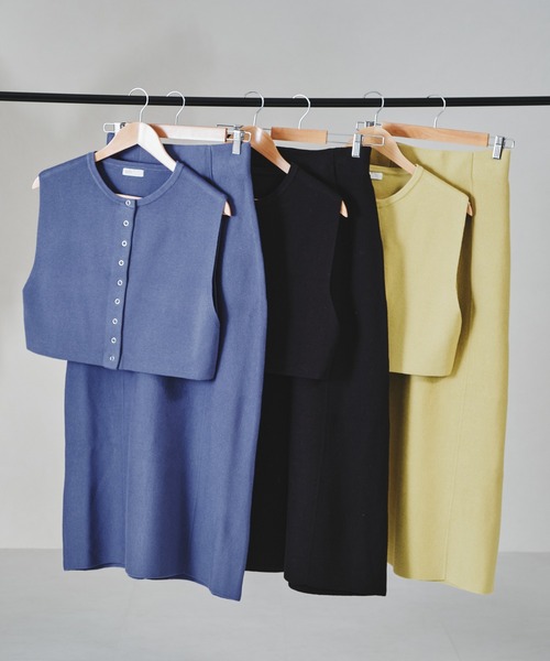 acro(アクロ)の「ハイウエスト2WAYニットタイトスカート/AC1325(スカート・レディース・ブラック/ブルー/イエロー/ベージュ・フリ-)」の5枚目の写真