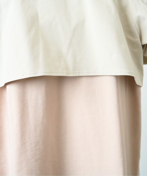 HERENCIA(ヘレンチア)の「レイヤードデザイン ツイル ショート トレンチ(トレンチコート・レディース・ブラック/ミント/ライトベージュ・MEDIUM)」の5枚目の写真