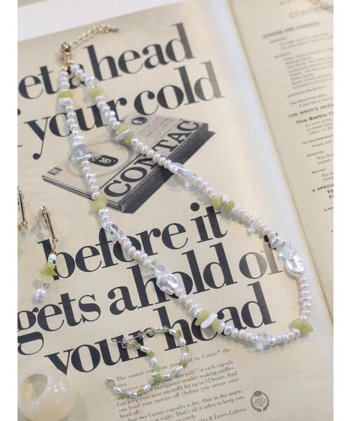 Green　Parks（グリーンパークス）の「パールサザレMIXバランスネックレス（ネックレス・レディース・オレンジ/グリーン・FREE）」の6枚目の写真