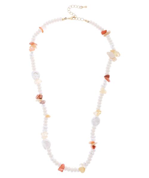 Green　Parks（グリーンパークス）の「パールサザレMIXバランスネックレス（ネックレス・レディース・オレンジ/グリーン・FREE）」の7枚目の写真