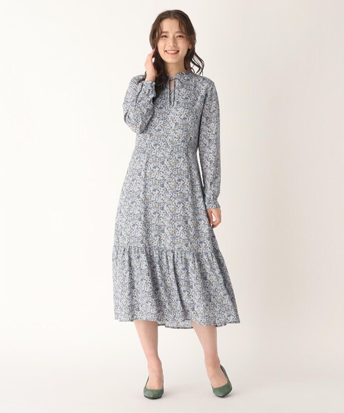 洗える ヘッジロウ柄 プチフリルワンピース ワンピース Laura Ashley ローラアシュレイ のファッション通販 Zozotown