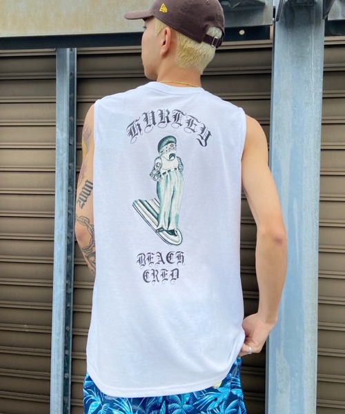 Hurley （ハーレー）の「【ムラサキスポーツ別注】Hurley/ハーレー ルーズシルエット バックプリント タンクトップ MSL2200056（タンクトップ・メンズ・グレー/ブラック/ホワイト・M/L/S）」の2枚目の写真