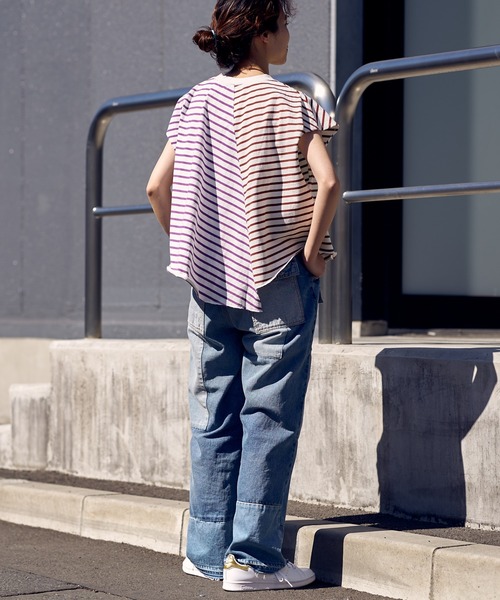 etsinta(エシンタ)の「【etsinta/エシンタ】バスクボーダークレイジーノースリTEE(Tシャツ/カットソー・レディース・ブルー/クリア・ONE SIZE)」の21枚目の写真