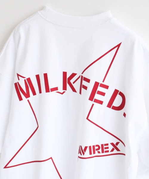 AVIREX（アヴィレックス）の「【MILKFED.×AVIREX】ビッグスター Tシャツ/BIG STAR T-SHIRT/ミルクフェド/アヴィレックス（Tシャツ/カットソー・レディース・ブラック/ホワイト・FREE）」の4枚目の写真