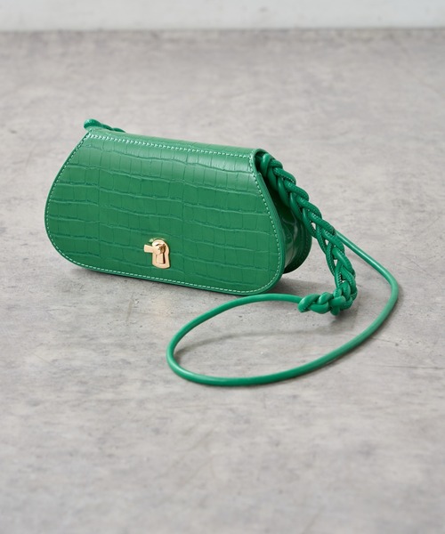 natural couture(ナチュラルクチュール)の「サマークロコ横長ショルダーバッグ(ショルダーバッグ・レディース・ブラック/ベージュ/グリーン・FREE)」の12枚目の写真