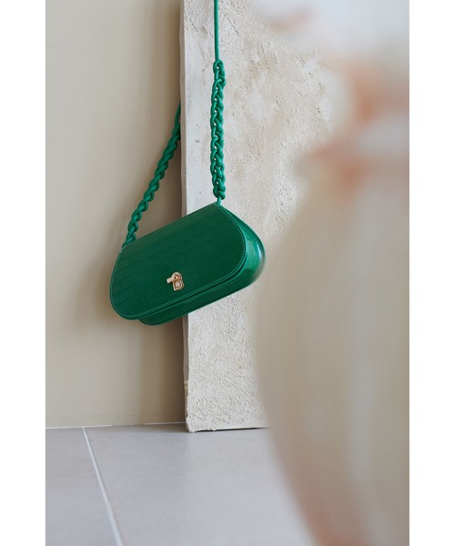 natural couture(ナチュラルクチュール)の「サマークロコ横長ショルダーバッグ(ショルダーバッグ・レディース・ブラック/ベージュ/グリーン・FREE)」の11枚目の写真