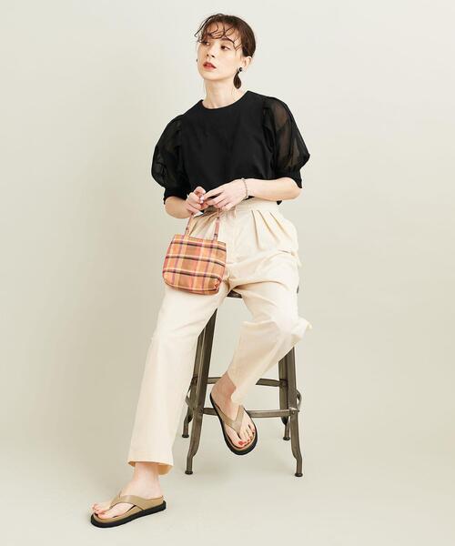 BEAUTY&YOUTH UNITED ARROWS（ビューティーアンドユースユナイテッドアローズ）の「BY コットン天竺シアー5分袖カットソー -ウォッシャブル-（Tシャツ/カットソー・レディース・ブラック/オリーブ/ホワイト・FREE）」の19枚目の写真