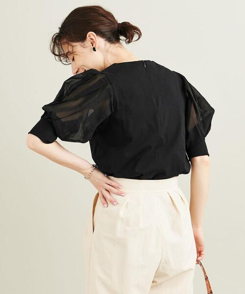 BEAUTY&YOUTH UNITED ARROWS（ビューティーアンドユースユナイテッドアローズ）の「BY コットン天竺シアー5分袖カットソー -ウォッシャブル-（Tシャツ/カットソー・レディース・ブラック/オリーブ/ホワイト・FREE）」の13枚目の写真