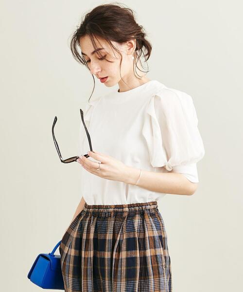 BEAUTY&YOUTH UNITED ARROWS（ビューティーアンドユースユナイテッドアローズ）の「BY コットン天竺シアー5分袖カットソー -ウォッシャブル-（Tシャツ/カットソー・レディース・ブラック/オリーブ/ホワイト・FREE）」の21枚目の写真