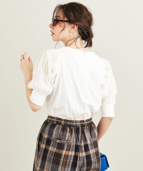 BEAUTY&YOUTH UNITED ARROWS（ビューティーアンドユースユナイテッドアローズ）の「BY コットン天竺シアー5分袖カットソー -ウォッシャブル-（Tシャツ/カットソー・レディース・ブラック/オリーブ/ホワイト・FREE）」の22枚目の写真