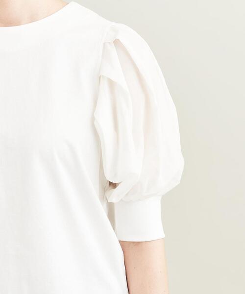 BEAUTY&YOUTH UNITED ARROWS（ビューティーアンドユースユナイテッドアローズ）の「BY コットン天竺シアー5分袖カットソー -ウォッシャブル-（Tシャツ/カットソー・レディース・ブラック/オリーブ/ホワイト・FREE）」の16枚目の写真
