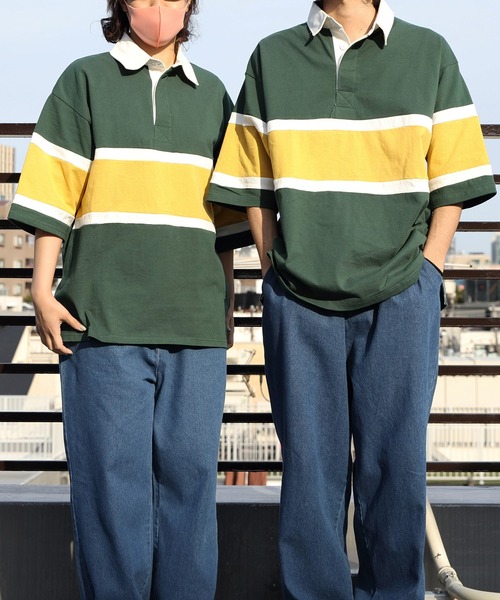 ８(eight)（エイト）の「半袖ラガーシャツ（ポロシャツ・メンズ・グリーン系その他/ブラック系その他/ネイビー系1/マスタード/ブルーグレー/オフホワイト・LARGE/MEDIUM）」の5枚目の写真