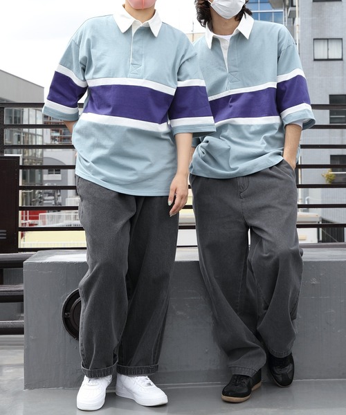 ８(eight)（エイト）の「半袖ラガーシャツ（ポロシャツ・メンズ・グリーン系その他/ブラック系その他/ネイビー系1/マスタード/ブルーグレー/オフホワイト・LARGE/MEDIUM）」の12枚目の写真