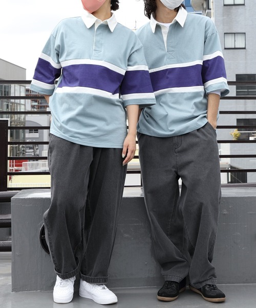 ８(eight)（エイト）の「半袖ラガーシャツ（ポロシャツ・メンズ・グリーン系その他/ブラック系その他/ネイビー系1/マスタード/ブルーグレー/オフホワイト・LARGE/MEDIUM）」の13枚目の写真