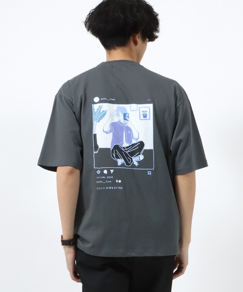 MARUKAWA(マルカワ)の「Selfie Freak イラストプリントTシャツ(Tシャツ/カットソー・レディース・ホワイト/グレー/ホワイト系その他/ブルー系その他/チャコール/ホワイト系その他2・M/L)」の20枚目の写真