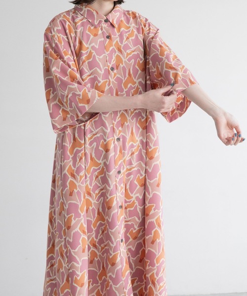 yuw（ユウ）の「プリントシャツワンピース　276527（シャツワンピース・レディース・ピンク/ブルー・FREE）」の17枚目の写真