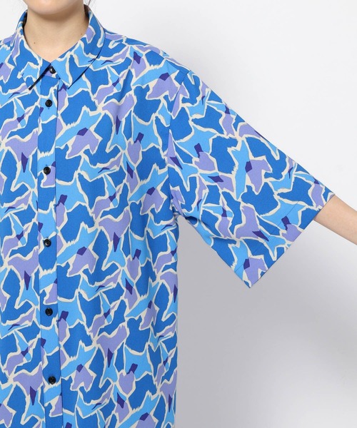 yuw（ユウ）の「プリントシャツワンピース　276527（シャツワンピース・レディース・ピンク/ブルー・FREE）」の16枚目の写真