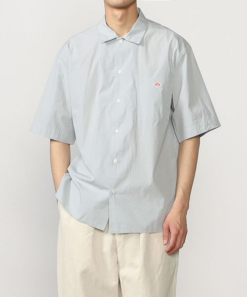 DANTON（ダントン）の「DANTON | コットンポプリン ワークシャツ MEN（シャツ/ブラウス・メンズ・グレイッシュベージュ/ネイビー/サックスブルー・40/42/38）」の4枚目の写真