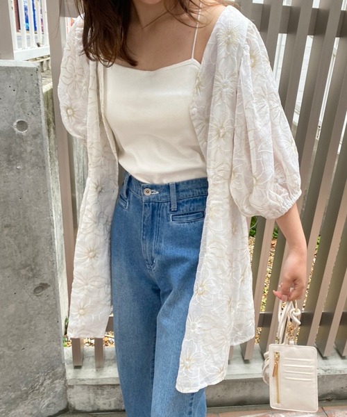 one after another NICE CLAUP（ワンアフターアナザーナイスクラップ）の「シアー刺しゅうマルチブラウス（シャツ/ブラウス・レディース・オフホワイト/ホワイト系その他/ホワイト系その他2・FREE）」の3枚目の写真