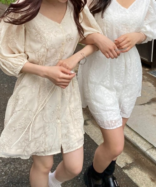one after another NICE CLAUP（ワンアフターアナザーナイスクラップ）の「シアー刺しゅうマルチブラウス（シャツ/ブラウス・レディース・オフホワイト/ホワイト系その他/ホワイト系その他2・FREE）」の10枚目の写真