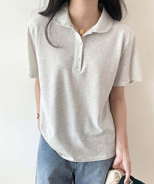 Ulysses(ユリシス)の「ラウンドネックポロトップス(Tシャツ/カットソー・レディース・ライトグレー/ブラック/ダークグレー・M/L)」の3枚目の写真