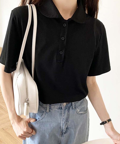 Ulysses(ユリシス)の「ラウンドネックポロトップス(Tシャツ/カットソー・レディース・ライトグレー/ブラック/ダークグレー・M/L)」の2枚目の写真