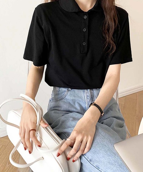 Ulysses(ユリシス)の「ラウンドネックポロトップス(Tシャツ/カットソー・レディース・ライトグレー/ブラック/ダークグレー・M/L)」の6枚目の写真