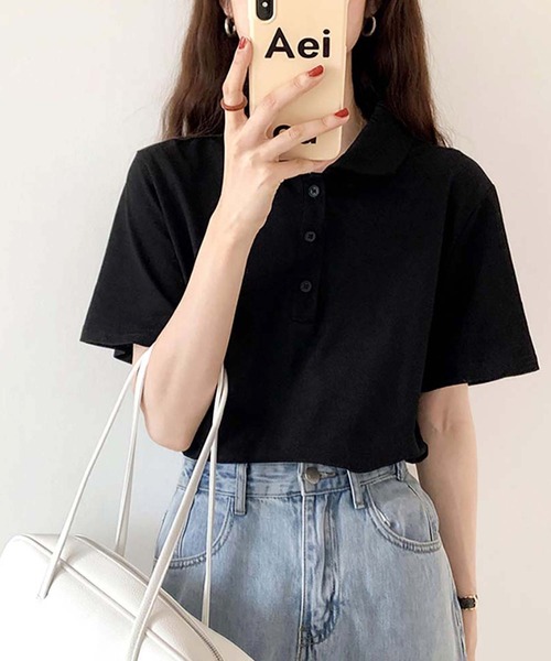 Ulysses(ユリシス)の「ラウンドネックポロトップス(Tシャツ/カットソー・レディース・ライトグレー/ブラック/ダークグレー・M/L)」の17枚目の写真