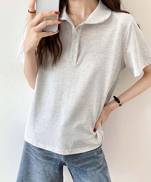 Ulysses(ユリシス)の「ラウンドネックポロトップス(Tシャツ/カットソー・レディース・ライトグレー/ブラック/ダークグレー・M/L)」の12枚目の写真