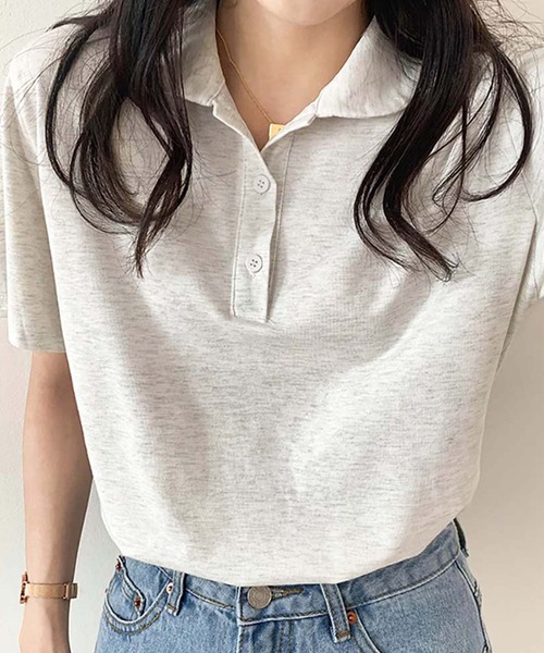 Ulysses(ユリシス)の「ラウンドネックポロトップス(Tシャツ/カットソー・レディース・ライトグレー/ブラック/ダークグレー・M/L)」の16枚目の写真