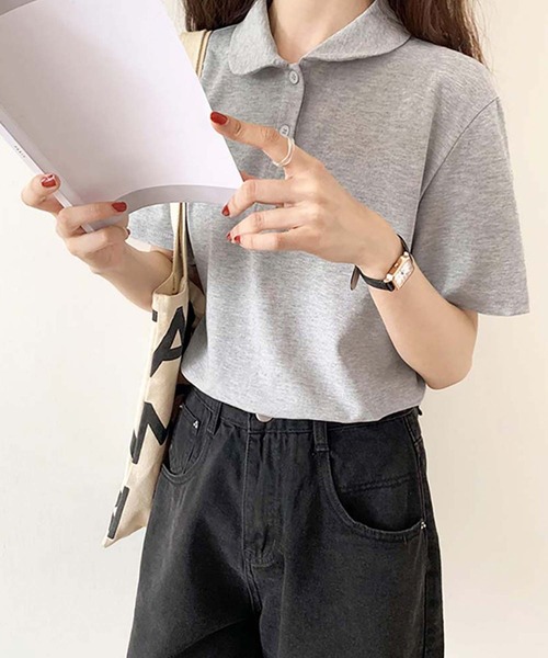 Ulysses(ユリシス)の「ラウンドネックポロトップス(Tシャツ/カットソー・レディース・ライトグレー/ブラック/ダークグレー・M/L)」の18枚目の写真