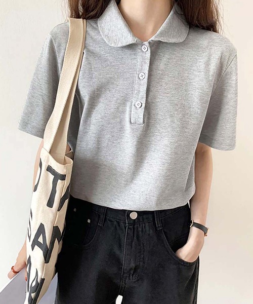 Ulysses(ユリシス)の「ラウンドネックポロトップス(Tシャツ/カットソー・レディース・ライトグレー/ブラック/ダークグレー・M/L)」の22枚目の写真