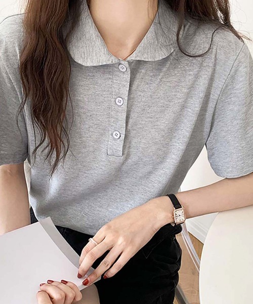 Ulysses(ユリシス)の「ラウンドネックポロトップス(Tシャツ/カットソー・レディース・ライトグレー/ブラック/ダークグレー・M/L)」の19枚目の写真