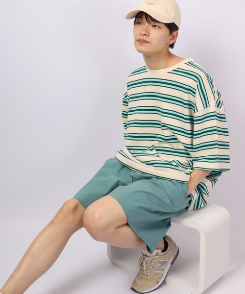 Revo.(レボ)の「Revo. レトロマルチボーダーコットンSS 半袖Tee(Tシャツ/カットソー・メンズ・ホワイト/ブルー/パープル・1/2)」の14枚目の写真