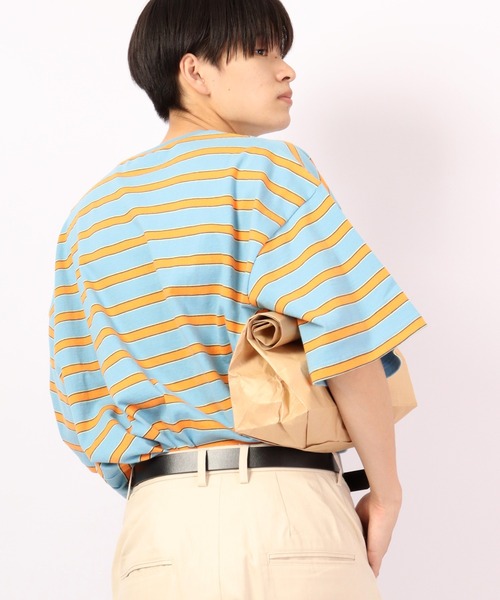 Revo.(レボ)の「Revo. レトロマルチボーダーコットンSS 半袖Tee(Tシャツ/カットソー・メンズ・ホワイト/ブルー/パープル・1/2)」の17枚目の写真