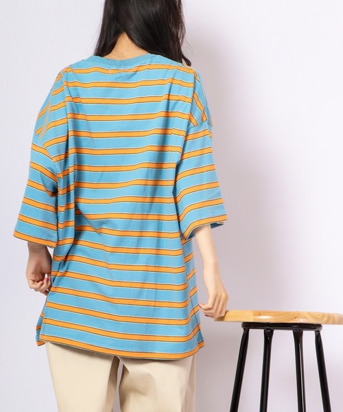 Revo.(レボ)の「Revo. レトロマルチボーダーコットンSS 半袖Tee(Tシャツ/カットソー・メンズ・ホワイト/ブルー/パープル・1/2)」の21枚目の写真