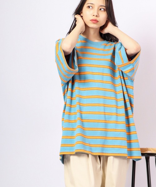 Revo.(レボ)の「Revo. レトロマルチボーダーコットンSS 半袖Tee(Tシャツ/カットソー・メンズ・ホワイト/ブルー/パープル・1/2)」の19枚目の写真