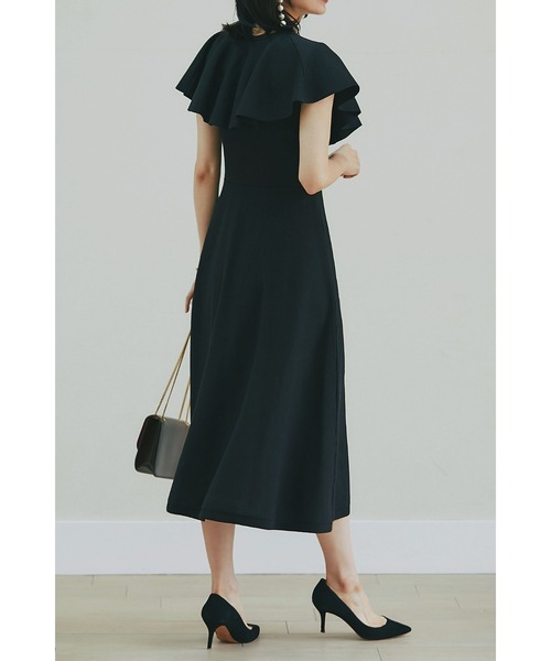 &. NOSTALGIA(アンドドットノスタルジア)の「フロントボタンケープ風ニットワンピース(ワンピース・レディース・ピンク系その他/ブラック・FREE)」の9枚目の写真