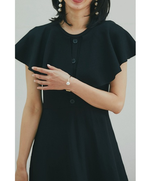 &. NOSTALGIA(アンドドットノスタルジア)の「フロントボタンケープ風ニットワンピース(ワンピース・レディース・ピンク系その他/ブラック・FREE)」の10枚目の写真