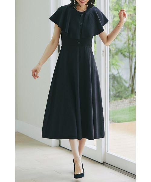 &. NOSTALGIA(アンドドットノスタルジア)の「フロントボタンケープ風ニットワンピース(ワンピース・レディース・ピンク系その他/ブラック・FREE)」の16枚目の写真