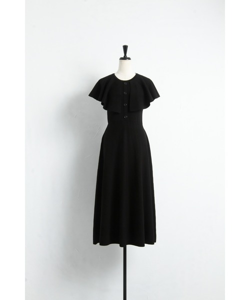 &. NOSTALGIA(アンドドットノスタルジア)の「フロントボタンケープ風ニットワンピース(ワンピース・レディース・ピンク系その他/ブラック・FREE)」の18枚目の写真