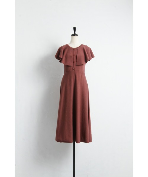 &. NOSTALGIA(アンドドットノスタルジア)の「フロントボタンケープ風ニットワンピース(ワンピース・レディース・ピンク系その他/ブラック・FREE)」の19枚目の写真