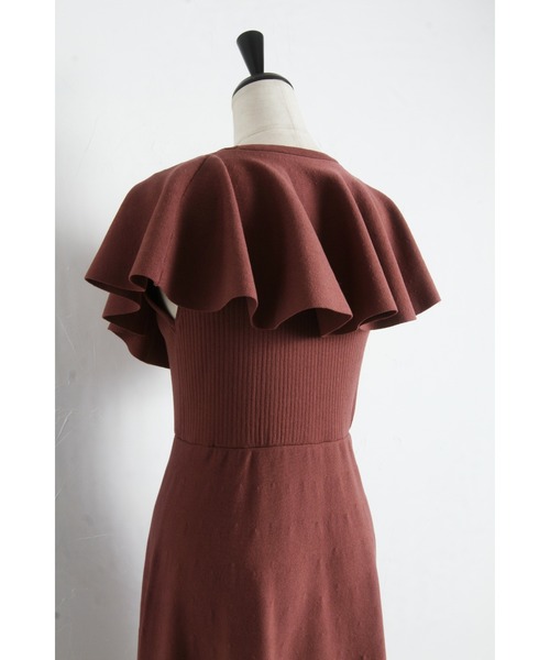 &. NOSTALGIA(アンドドットノスタルジア)の「フロントボタンケープ風ニットワンピース(ワンピース・レディース・ピンク系その他/ブラック・FREE)」の22枚目の写真