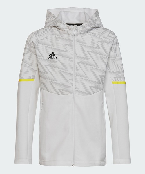 adidas(アディダス)の「Designed for Gameday フーデッド トラックトップ / ジャージ / アディダス(キッズ/子供用)(パーカー・キッズ・ブラック×ブルー/ホワイト・130/140/150/160)」の1枚目の写真