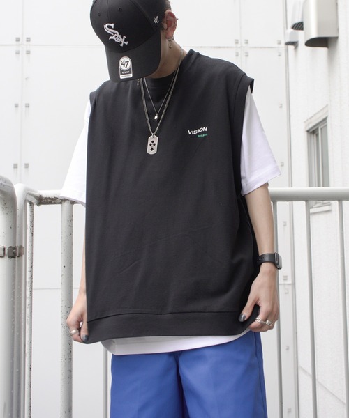 VISION STREET WEAR(ヴィジョンストリートウェア)の「VISION STREET WEAR ビジョンストリートウェア 鹿の子ベストアンサンブル(アンサンブル・メンズ・ブラック/ブルー/グリーン・M/L)」の7枚目の写真