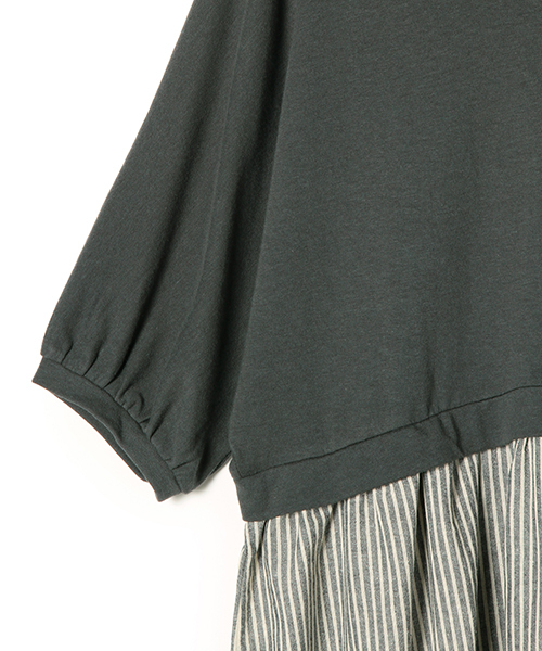 CAROLINA GLASER（カロリナ グレイサー）の「CAROLINA GLASER / カットストライプ ワンピース（ワンピース・レディース・グレー/チャコールグレー・ONE SIZE）」の21枚目の写真